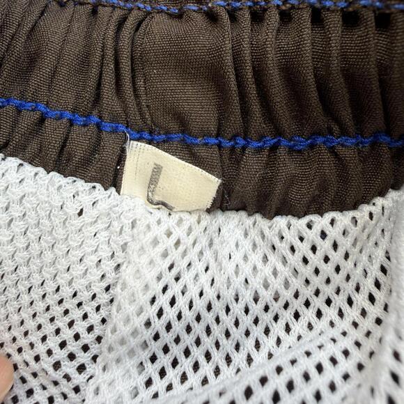 Nike Vintage Brown Swoosh Track Pants Mens L Lined Nylon Y2K Athletic Warm Up - Picture 5 of 7